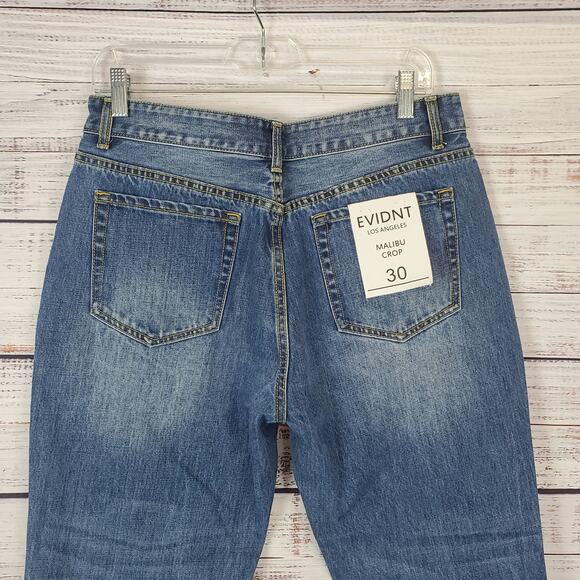 EVIDNT Los Angelos Malibu Crop Jeans Sz 30 Dip Dyed Two Toned Capri NWT Festival - Picture 10 of 15